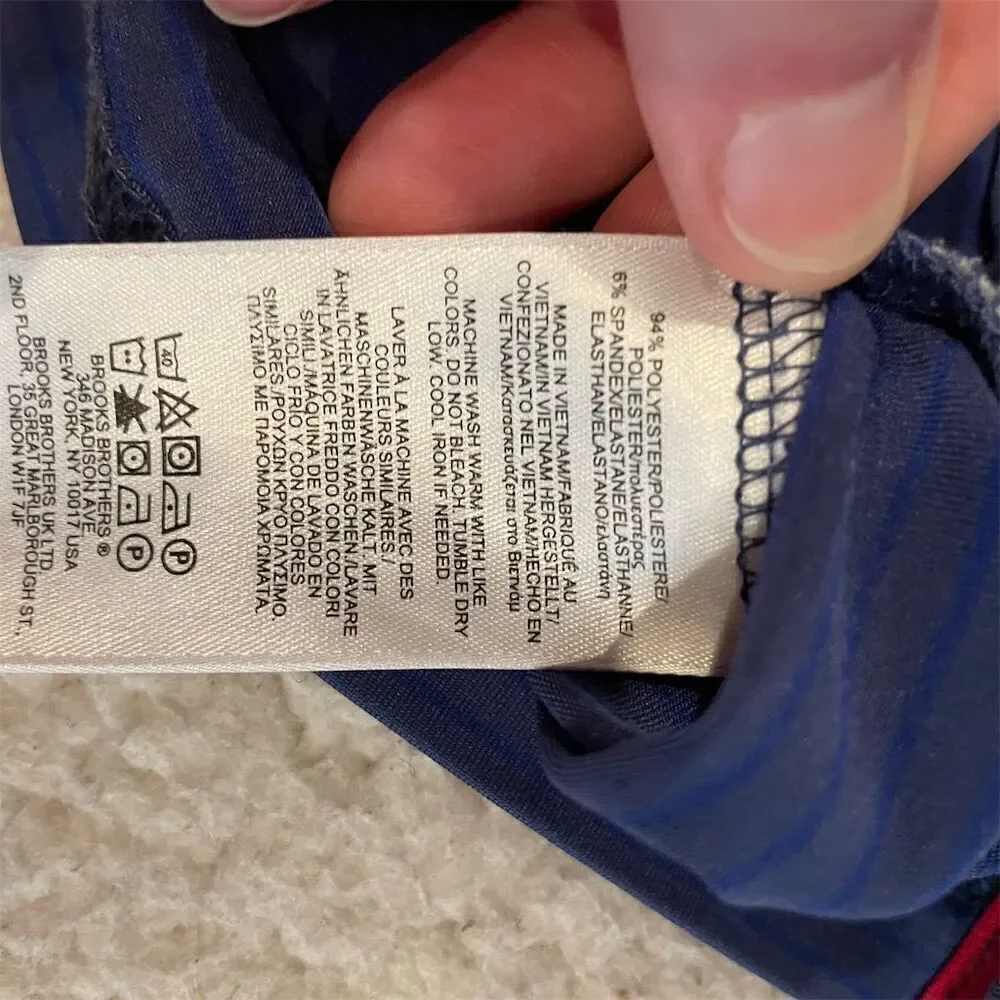 Brooks Brothers Men's XL Blue Striped Short Sleeve Polo Shirt Casual - Picture 7 of 7